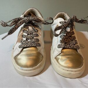 Stylish Kids Sneakers with Gold Accents